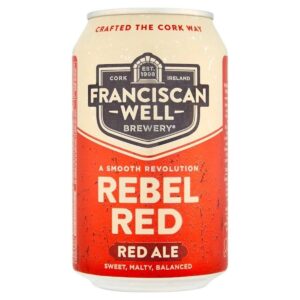 A can of Franciscan Well Brewery Rebel Red Ale, found at the Franciscan Well Bar.Rebel Red Can 330ml